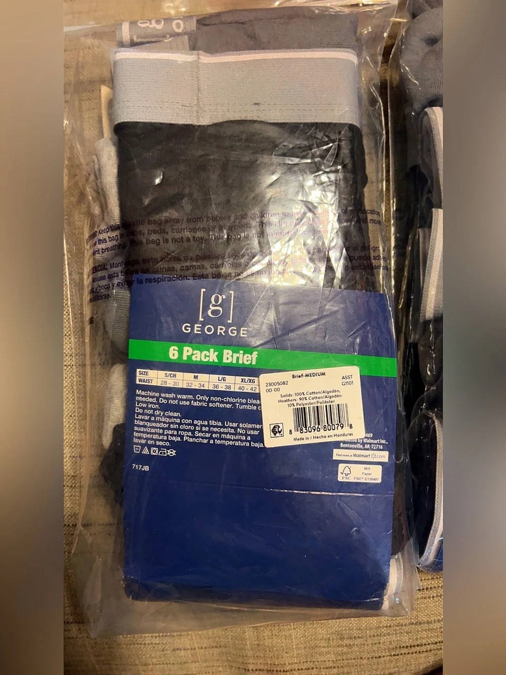 NWT George Men’s Briefs 6-Pack Size M